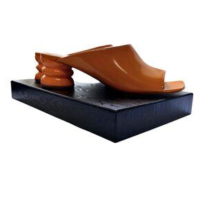 NWT DRIES VAN NOTEN ORANGE BLOCK SANDALS - 38.5